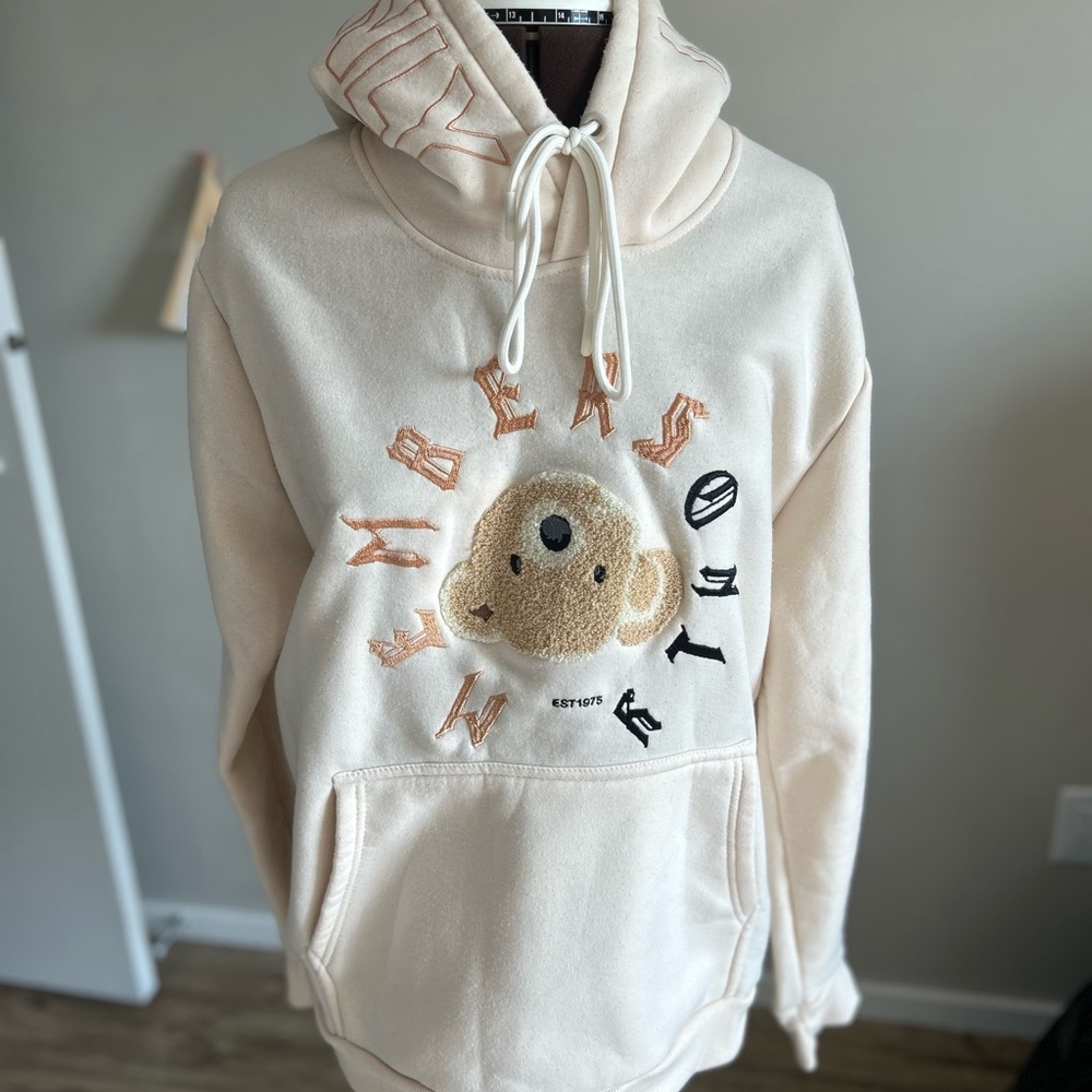 Cream Teddy Bear Members Only Hoodie